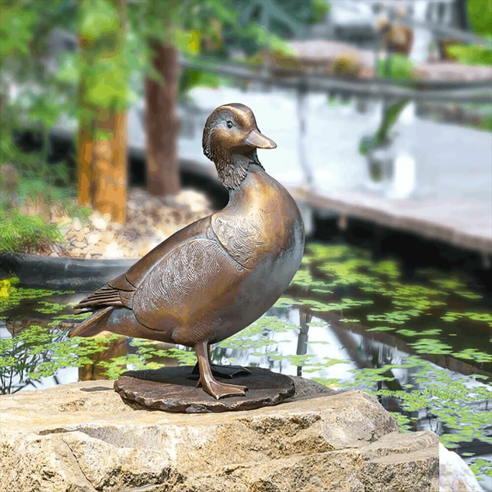 Entenpärchen Aus Wetterfester Bronze - Farbig - Mandarin-Enten 5 Entenpärchen Aus Wetterfester Bronze - Farbig - Mandarin-Enten – Bild 3