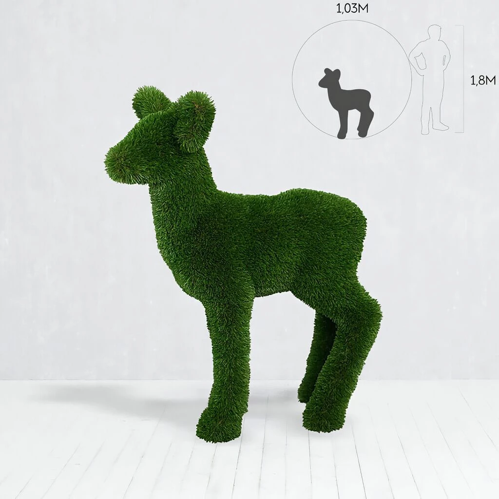 Formschnitt Gartenfigur Rehkitz - Glasfaserkunststoff & Kunstrasen - Ravina 3 Formschnitt Gartenfigur Rehkitz - Glasfaserkunststoff & Kunstrasen - Ravina