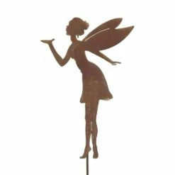 Frau Elfenfigur In Rostoptik Als Gartenstecker - Elfe Fenia