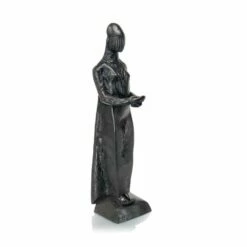 Frau Mit Gewand Als Grau-schwarze Bronzeskulptur - Die Anbieterin