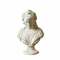 Frauenbüste Mit Perlen-Kopfkette Aus Steinguss Zur Gartendekoration - Orisa