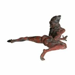 Frauenfigur Mit Roter Patina Aus Limitiertem Bronzeguss - Luzirel