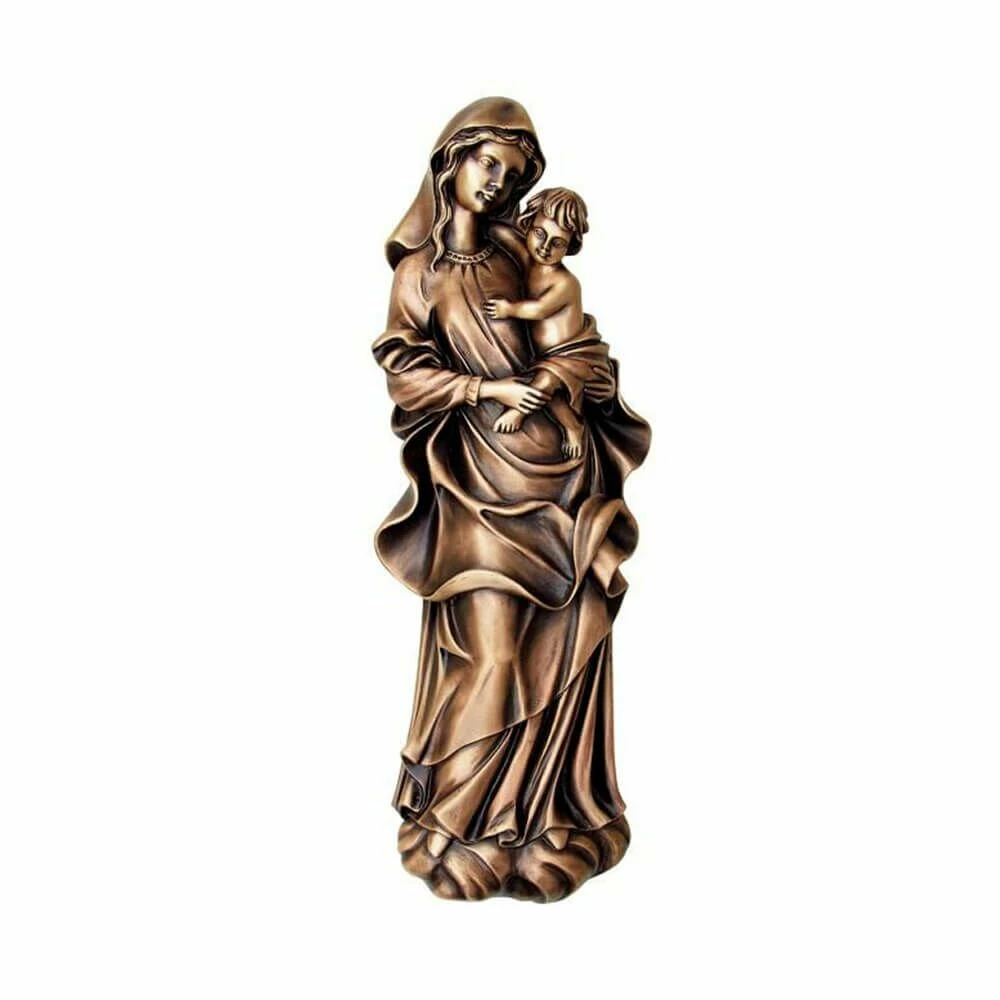 Garten Bronze Fassadendeko Maria Mit Kind - Mutter Jesu Christi 3 Garten Bronze Fassadendeko Maria Mit Kind - Mutter Jesu Christi