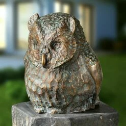Garten Bronzeskulptur Eule - Limitierte Edition - Eule