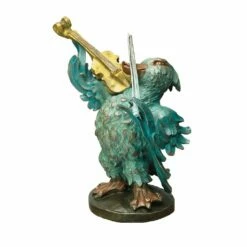 Garten Entenfigur Aus Bronze Mit Geige - Geiger