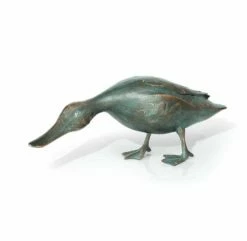Garten Entenskulptur Aus Bronze Mit Patina - Ente