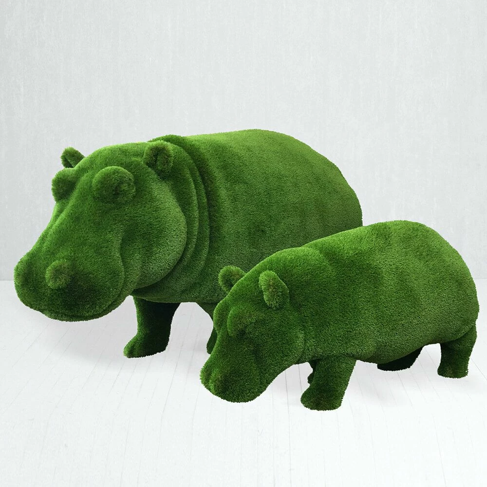 Gartenfigur Nilpferd - Topiary - Wetterfest - Grün - Naemi 5 Gartenfigur Nilpferd - Topiary - Wetterfest - Grün - Naemi – Bild 3