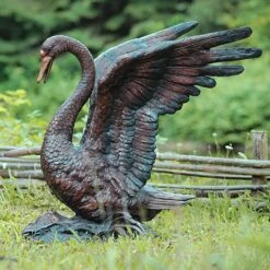 Große Schwanenfigur Aus Bronze