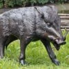 Große Wildschwein Figur Aus Bronze