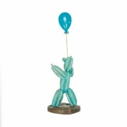 Grüne Bronze Kunstfigur Mit Luftballon - Limitiert - Kaktusmann -Outlet GARTENTRAUM Store gruene bronze kunstfigur mit luftballon limitiert kaktusmann3