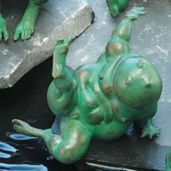 Grüne Bronze Tierfiguren - Set Aus 7 Fröschen - Frösche Set -Outlet GARTENTRAUM Store gruene bronze tierfiguren set aus 7 froeschen froesche set5