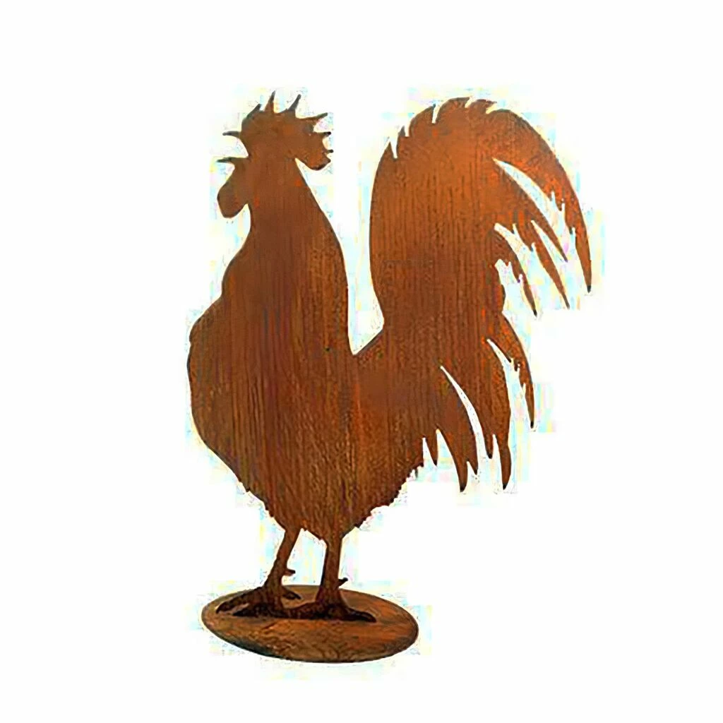 Hahn Als Gartendeko - Rost Metall - Peter 3 Hahn Als Gartendeko - Rost Metall - Peter