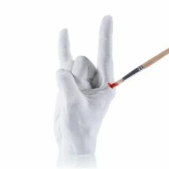 Hand Skulptur Rockzeichen Aus Gips Zum Bemalen Mit Farbe & Pinsel - Hand Rock