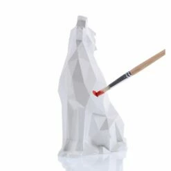 Heulender Wolf Als Gipsfigur Zum Bemalen Mit Farbe & Pinsel - Lufino