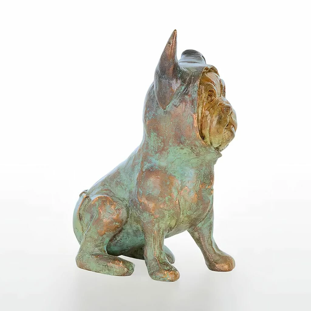 Hund Mit Grünem Pyjama Aus Bronzeguss - Bullterrier - Bébé Bull 4 Hund Mit Grünem Pyjama Aus Bronzeguss - Bullterrier - Bébé Bull – Bild 2
