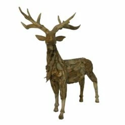 In Handarbeit Geschnitzte Hirsch Skulptur Aus Teakholz - Keana -Outlet GARTENTRAUM Store in handarbeit geschnitzte hirsch skulptur aus teakholz keana3