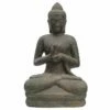 Indische Steinguss Buddha Figur Mit Handhaltung Rad Der Lehre - Chendra