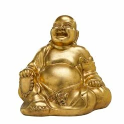 Indoor Buddha Figur Aus Polystone - Gold - Amadou