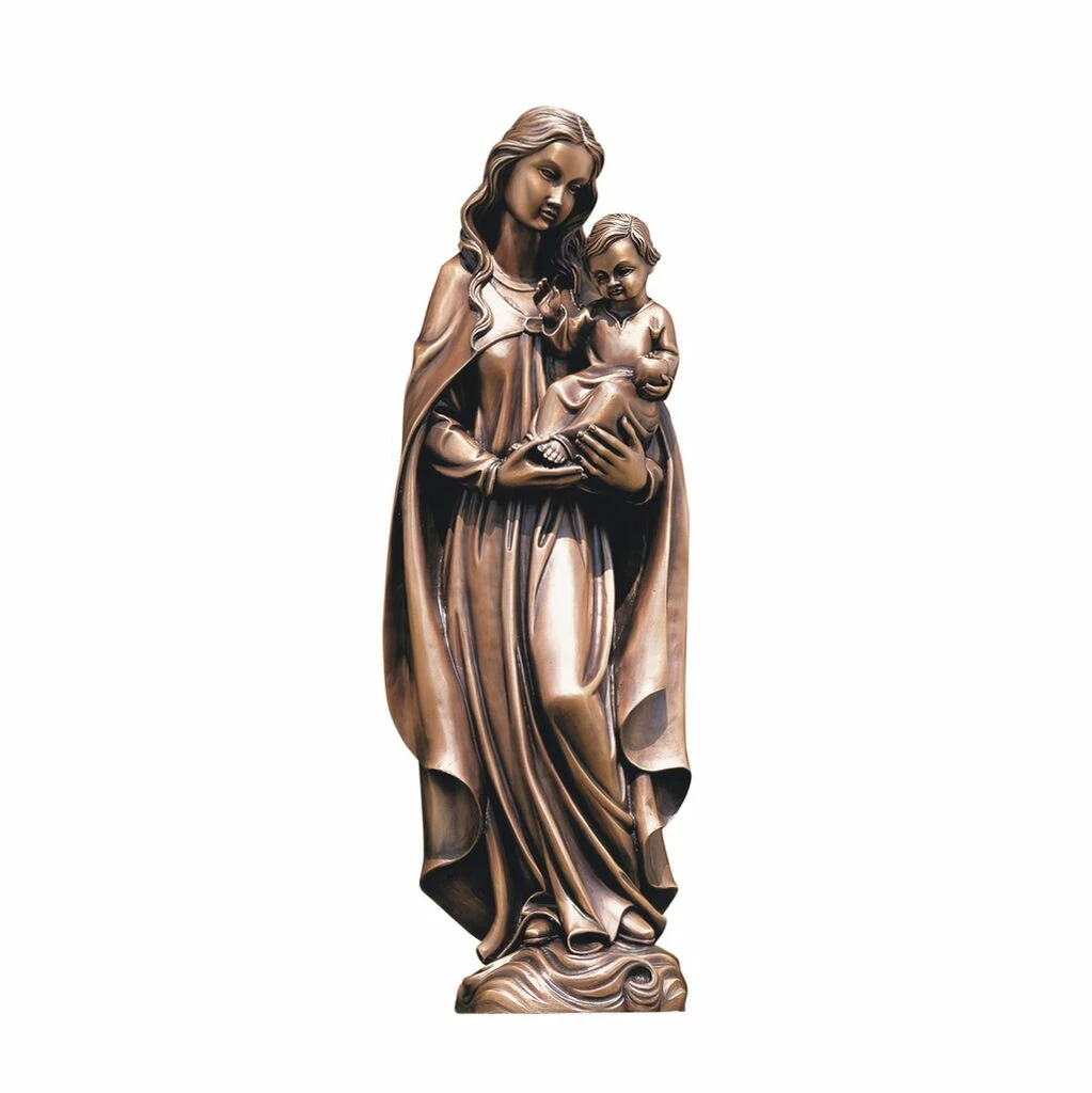 Junge Sitzt Auf Dem Arm Einer Frau - Bronzegussfigur - Madonna Credenti 3 Junge Sitzt Auf Dem Arm Einer Frau - Bronzegussfigur - Madonna Credenti