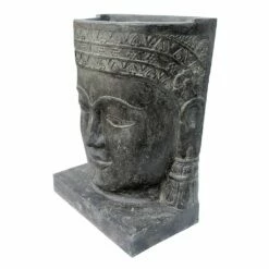 Khmer-Kopf Wasserspiel Aus Steinguss Mit Sockel - Kefali -Outlet GARTENTRAUM Store khmer kopf wasserspiel aus steinguss mit sockel kefali2