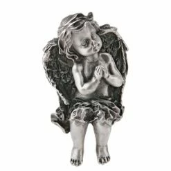 Klassische Engelsskulptur Aus Metall - Sitzend - Angelo Sogno