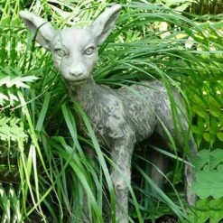 Klassisches Garten Reh Kitz Aus Steinguss - Arietes