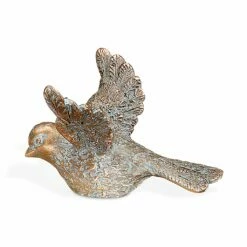 Kleine Bronze Vogelfigur Für Den Garten - Links - Vogel Milo Rechts