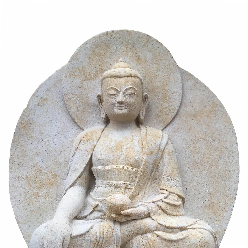 Kleine Buddha Figur Aus Steinguss Sitzend - Raivata 4 Kleine Buddha Figur Aus Steinguss Sitzend - Raivata – Bild 2