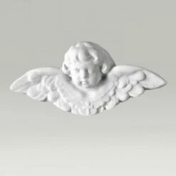 Kleine Engelsbüste Wandrelief Aus Marmorguss - Angelo Volare