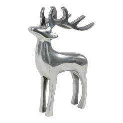 Kleine Hirsch Figur Aus Aluminium - Silberfarben - Dasher