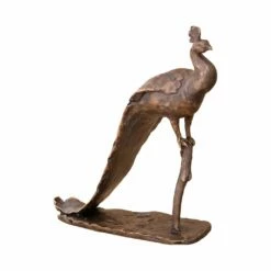 Kleine Pfauen Dekofigur Aus Bronze - Limitiert - Pfau