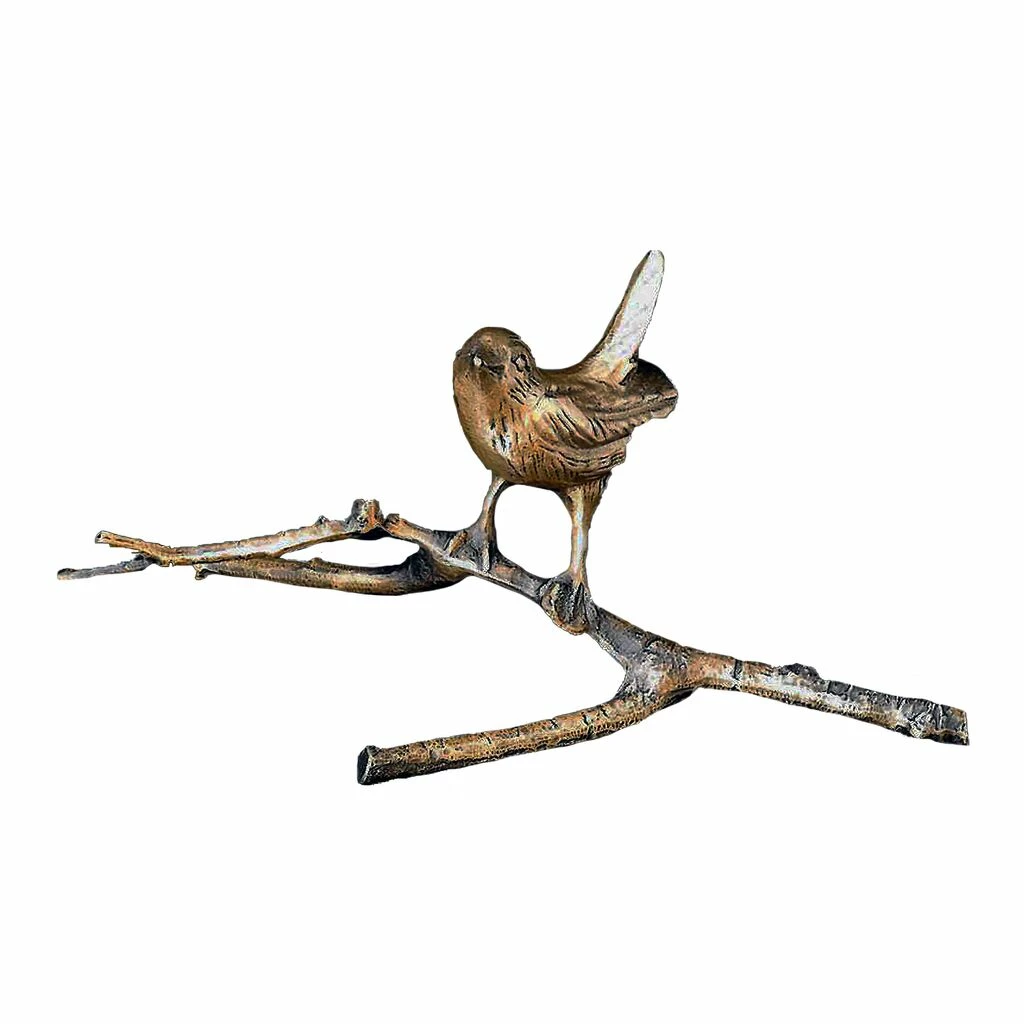 Kleine Vogelfigur Aus Bronze - Vogel Sitzt Auf Zweig - Zaunkönig Rio 3 Kleine Vogelfigur Aus Bronze - Vogel Sitzt Auf Zweig - Zaunkönig Rio
