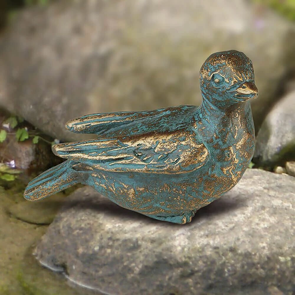 Kleine Vogelskulptur - Spatz Aus Bronze - Spatz Sitzend 3 Kleine Vogelskulptur - Spatz Aus Bronze - Spatz Sitzend