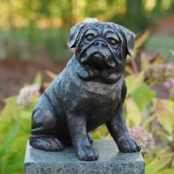 Kleiner Deko Hund - Mops Aus Bronze - Mopo