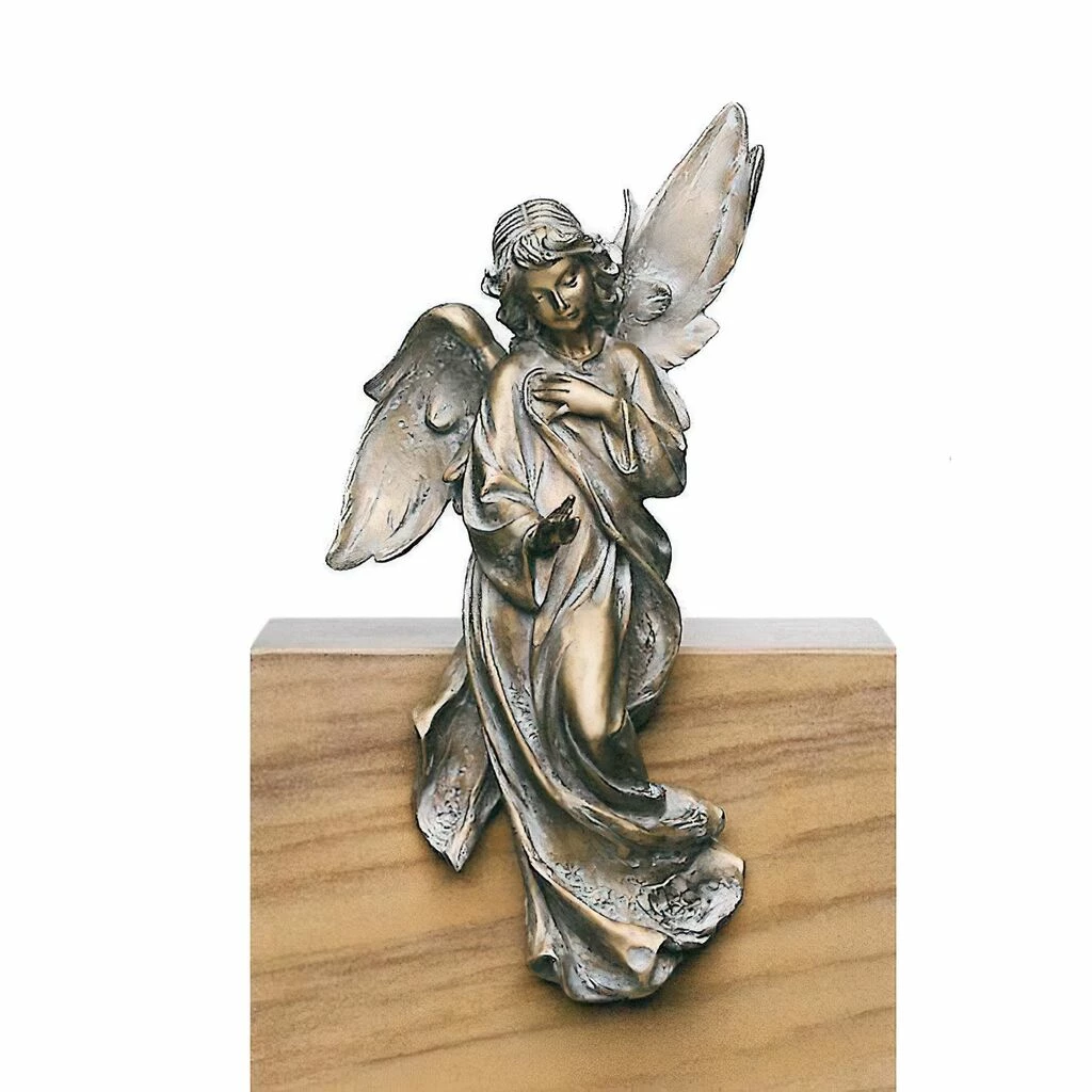 Kleiner Gartendeko Bronzeengel Sitzend Für Sockel - Milinda 3 Kleiner Gartendeko Bronzeengel Sitzend Für Sockel - Milinda