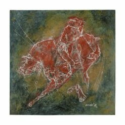 Künstler Wandrelief - Stierkampf Aus Bronze - Rot - Relief Stierkampf