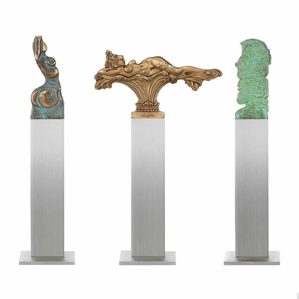 Künstlerfigur Mit Stele - Aktstatue Aus Bronze - Venusische Zeichen Unter Der Haut 7 Künstlerfigur Mit Stele - Aktstatue Aus Bronze - Venusische Zeichen Unter Der Haut – Bild 5