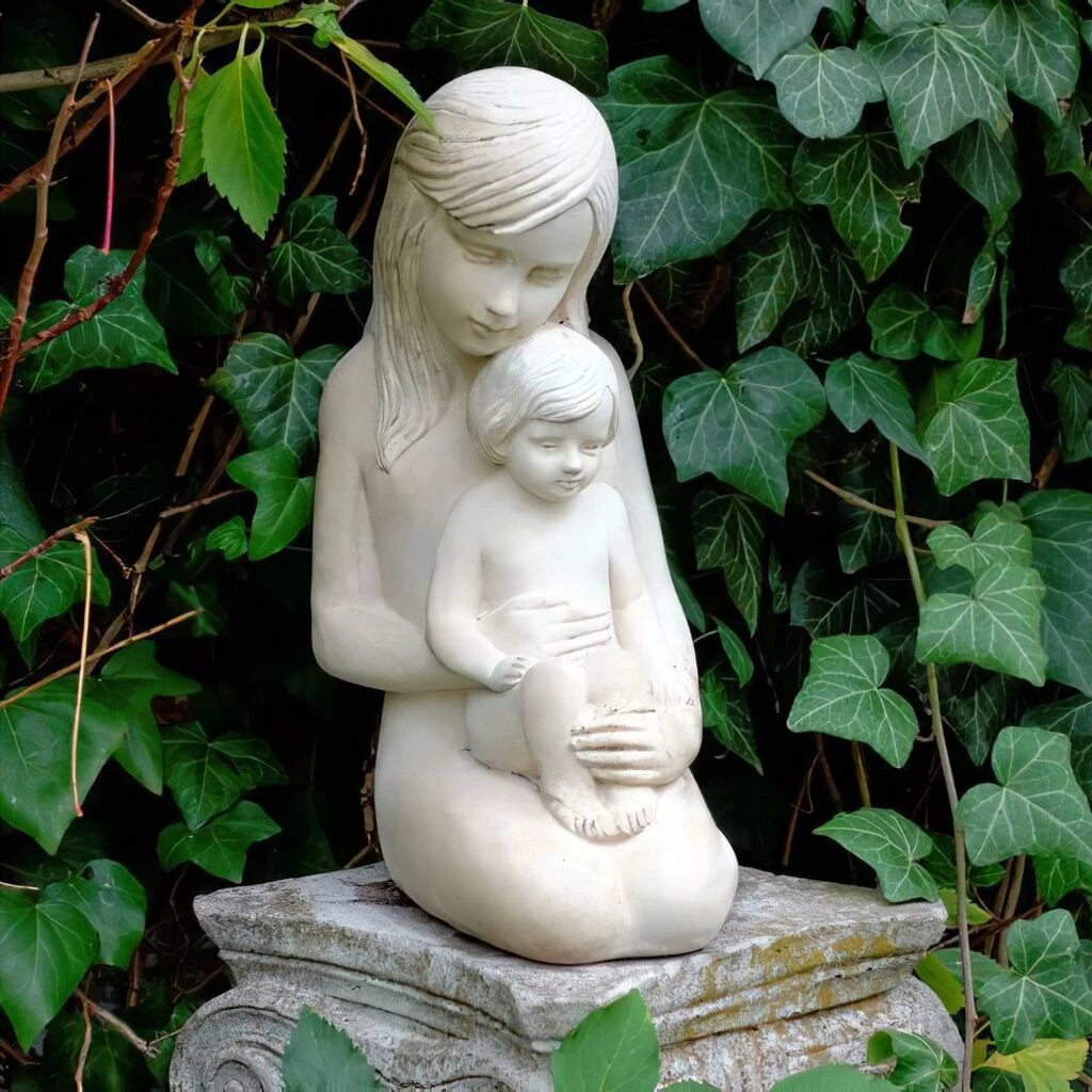Kunstvolle Gartenfigur Aus Steinguss - Bruder & Schwester - Felice & Ida 3 Kunstvolle Gartenfigur Aus Steinguss - Bruder & Schwester - Felice & Ida