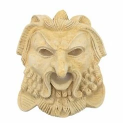 Kunstvolle Teufelsmaske Aus Steinguss Als Wandrelief - Imaski