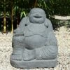 Lachende Buddhafigur Aus Naturstein Gehauen
