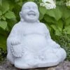 Lachender Buddha Aus Polystone - Zement Optik - Noli -Outlet GARTENTRAUM Store lachender buddha aus polystone zement optik noli