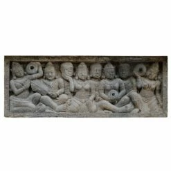 Langes Steinrelief Für Die Wand Mit Asiatischen Figuren Aus Handarbeit - Asmara