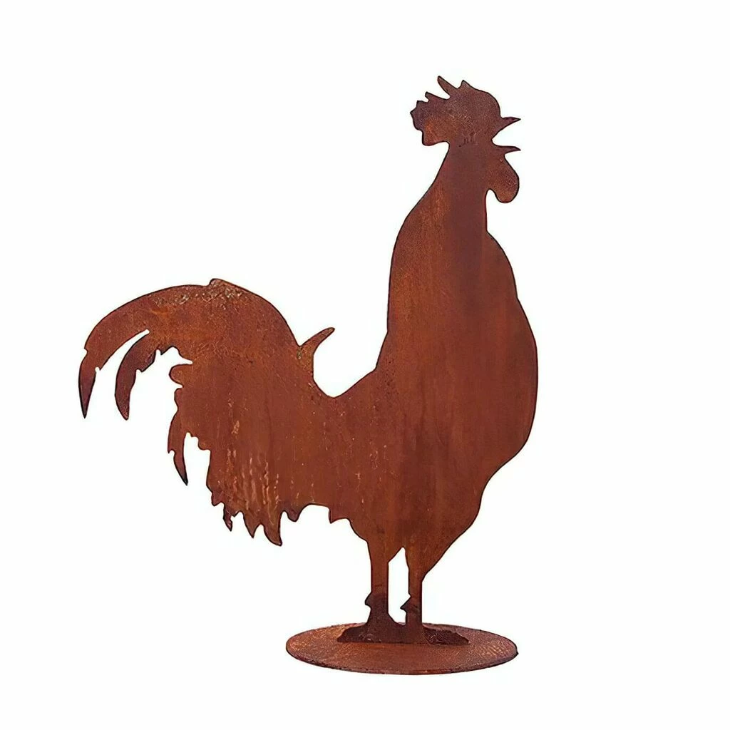Lebengroße Hahn Gartenfigur In Rostoptik - Hahn Kräht - Hahn Richard 3 Lebengroße Hahn Gartenfigur In Rostoptik - Hahn Kräht - Hahn Richard