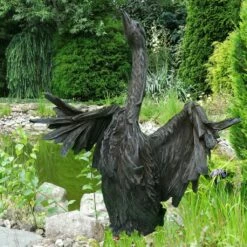 Lebensgroße Gartenfigur Schwan Aus Steinguss - Setono