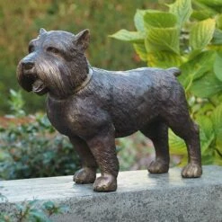 Lebensgroße Hundefigur - Terrier Aus Bronze - Terrier Wudo