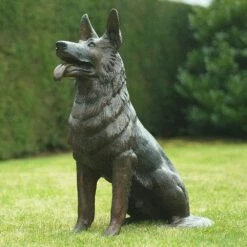 Lebensgroße Hundeskulptur Bronze Schäferhund - Schäferhund Rio