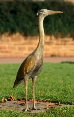 Lebensgroße Reiherskulptur - Limitierte Bronzestatue - Graureiher -Outlet GARTENTRAUM Store lebensgrosse reiherskulptur limitierte bronzestatue graureiher2