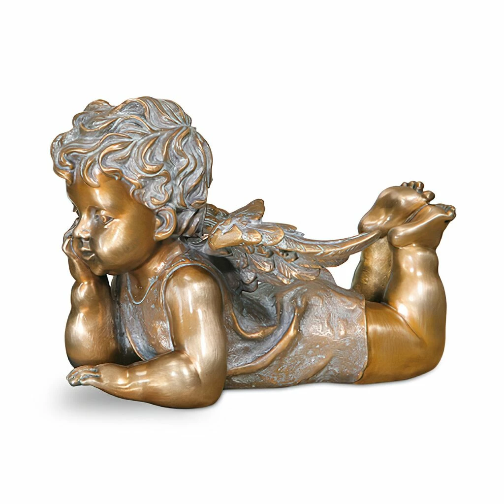 Lesender Bronzeengel Mit Buch - Liegend - Angelo Mit Buch 5 Lesender Bronzeengel Mit Buch - Liegend - Angelo Mit Buch – Bild 3