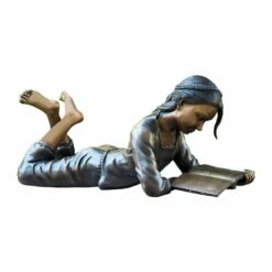 Liegende Frau Mit Buch Als Bronzeskulptur - Leserin