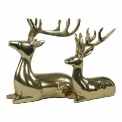 Liegender Hirsch Aus Aluminium - Goldfarben - Prancer -Outlet GARTENTRAUM Store liegender hirsch aus aluminium goldfarben prancer3